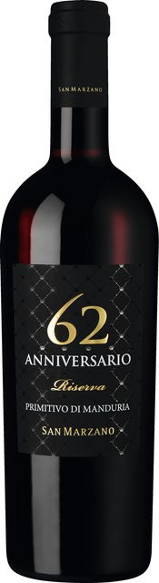 San Marzano Anniversario 62 Primitivo di Manduria Riserva 2019, Rotwein, Apulien, süß, 0,75 l - Bild 1