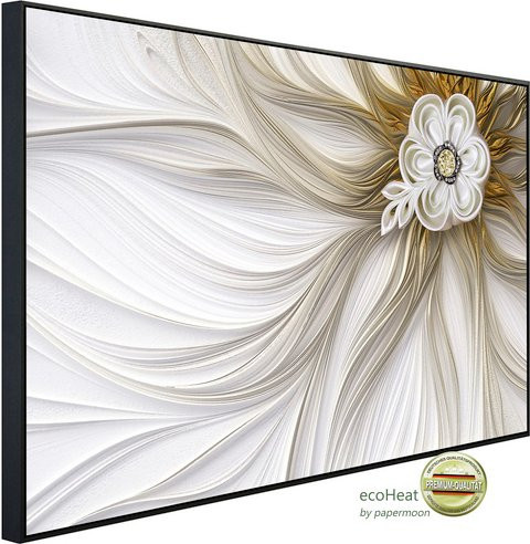 papermoon EcoHeat Infrarotheizung mit Blumenmuster in Gold und Bunt, Matt-Effekt, mit App-Steuerung und Überhitzungsschutz, B/H/T: 60 x 50 x 60 cm - Bild 1