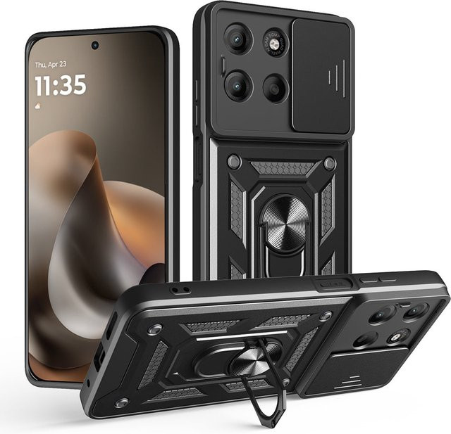 Techsuit CamShield Schutzhülle für Motorola Moto G77 und G67 in Schwarz - Bild 1