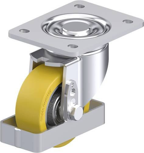 Blickle Stahlblech-Lenkrolle LH-GTH 100K-3-FS in Silber mit 100 mm Rad-Durchmesser und 450 kg Tragfähigkeit - Bild 1