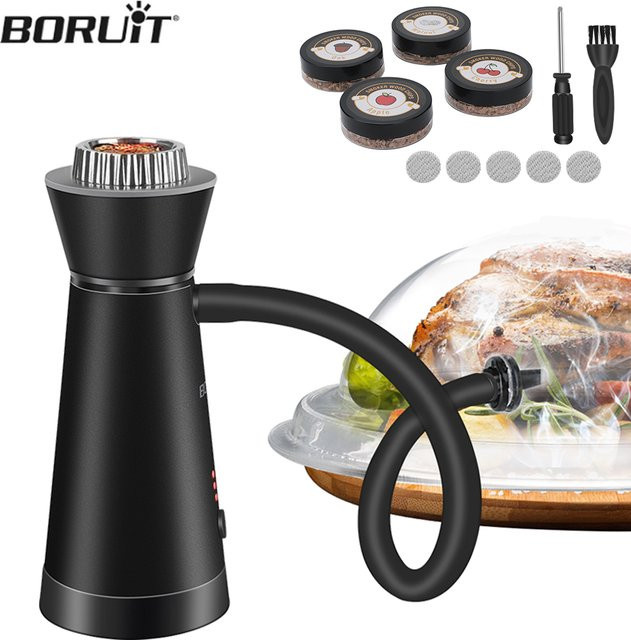 BORUiT Rauchpistole für molekulare Küche und BBQ in Schwarz - Bild 1