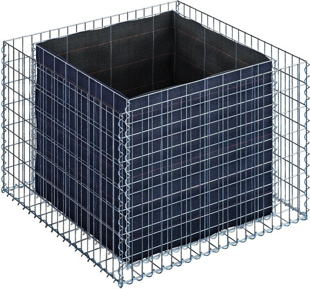 Gabiona Eckiges Gabionen-Hochbeet aus silberfarbenem Stahl B/T/H: 70 x 100 x 100 cm - Bild 1
