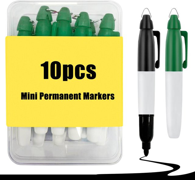 10er-Pack Mini-Permanentmarker mit feiner Spitze in Blau und Multicolour für Büro, Kunst und Outdoor - Bild 1