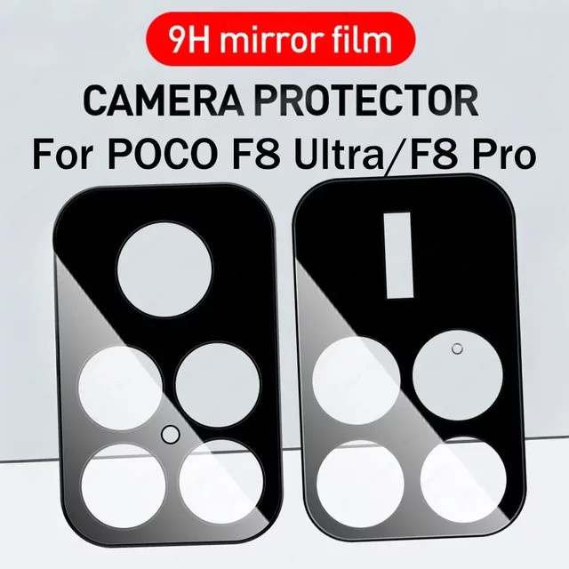 2er-Set Xiaomi POCO F8 Pro und F8 Ultra Kameraschutz aus gehärtetem Glas, 3D 9H HD Objektivschutz, transparent - Bild 1