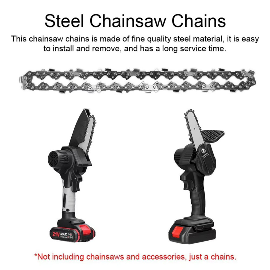 XMSJ Ersatz Sägekette aus Stahl in Silber für elektrische Kettensägen mit 1/4 Teilung - Bild 4