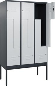C+P Z-Spind Classic PLUS Spind mit 6 Fächern und Zylinderschloss, Stahlkonstruktion, Anthrazit/Grau/Schwarz, H x B x T: 212 x 120 x 50 cm - Bild 1