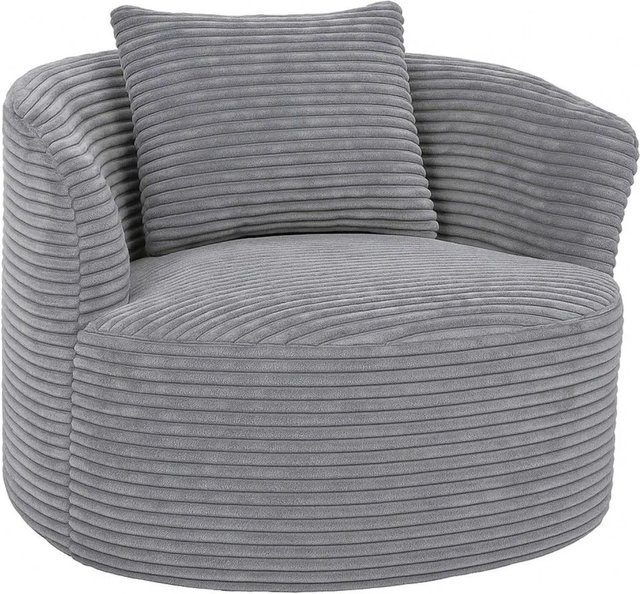 MCW Loungesessel P18 Polstersessel aus Cord in Hellgrau - Bild 2