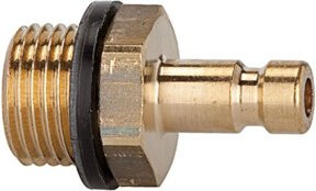 Riegler Nippel für Kupplungen NW 2,7 aus Messing in Gold, M5 AG, SW 7 - Bild 1