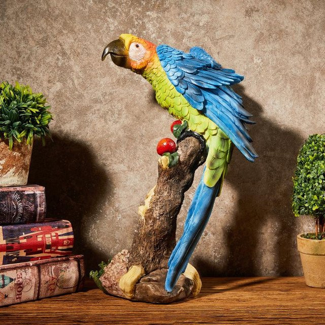 Yiran Furniture Dekoratives Papagei Modell im europäischen Stil aus Harz und Kunststoff, Multicolour, Höhe: 40 cm, Breite: 40 cm, Tiefe: 15 cm - Bild 1