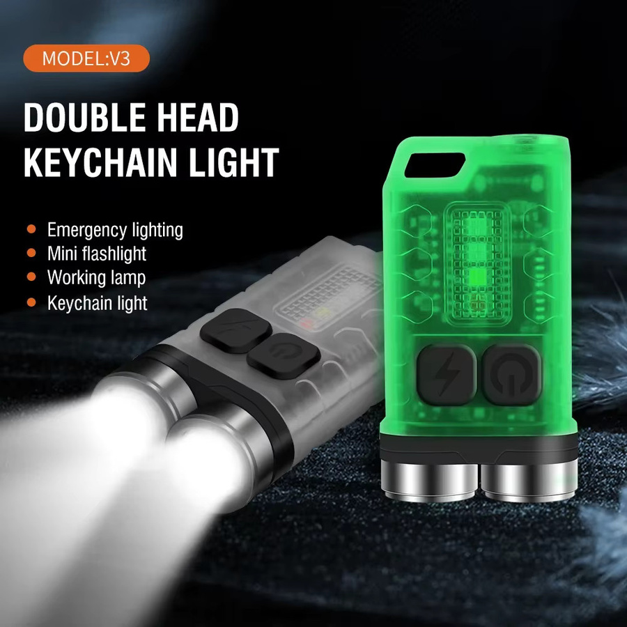BORUiT V3 LED-Schlüsselanhänger Mini-Taschenlampe mit 900 lm, UV-Licht und Magnet, wiederaufladbar via Typ C, EDC Arbeitslicht - Bild 2