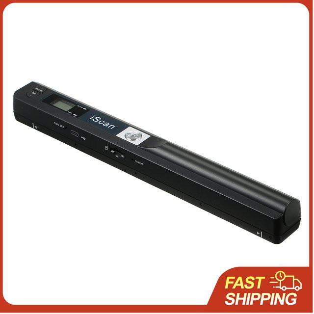 iScan Tragbarer Handscanner für Dokumente und Bücher in A4, Mini Dokumentenscanner mit 300/600/900 DPI für JPG- und PDF-Formate, Schwarz/Silber - Bild 1