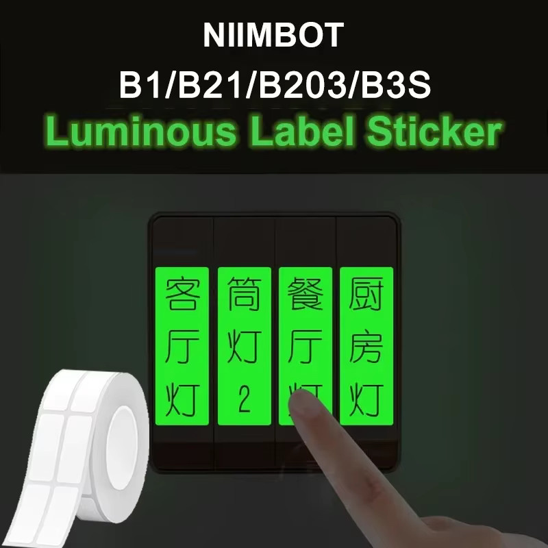 Niimbot Leuchtende Etikettenaufkleber Selbstklebend im Dunkeln Leuchtend Multicolour für B1 B21 B3S B203 - Bild 3