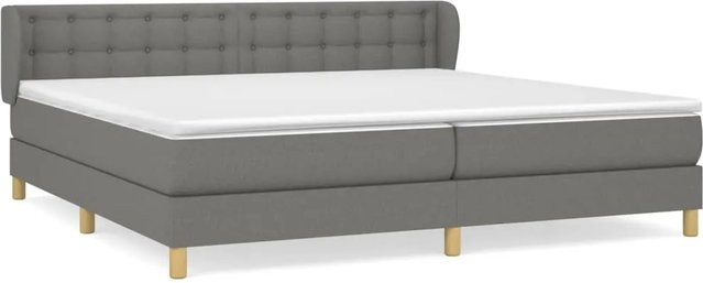 vidaXL Boxspringbett mit Matratze Dunkelgrau Hybrid-Design mit Taschenfederkern B/T/H: 200 x 200 x 203 cm - Bild 1