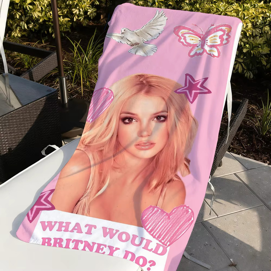 Singer Britney Spears Handtuch Pink, schnell trocknend und weich für Schwimmen, Yoga und Fitness - Bild 2