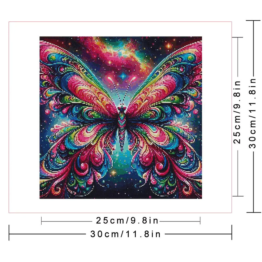Huacan Diamant-Malerei-Set Schmetterling rund multicolor B: 20 cm, H: 20 cm - Bild 2