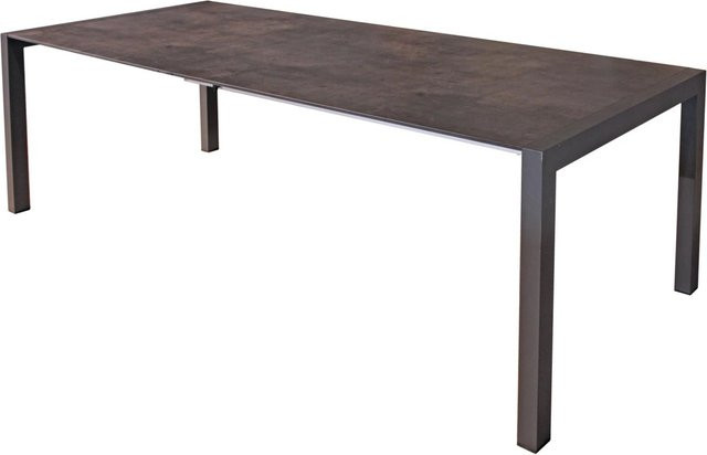 DELUKE Gartentisch Harald Ausziehtisch aus Kunststoff und Aluminium in Grau, B/T/H: 267 x 92 x 75 cm - Bild 1