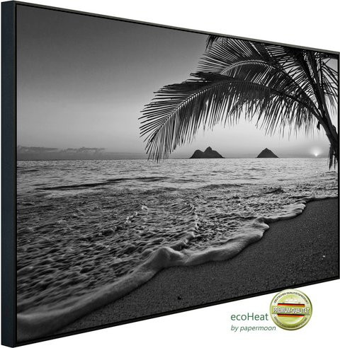 papermoon EcoHeat Infrarotheizung Strand in Schwarz und Weiss mit Matt-Effekt und App-Steuerung - Bild 1