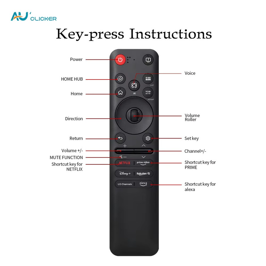 LG Smart TV Magic Remote Fernbedienung mit Sprachzeigerfunktion AKB76046603 in Schwarz für die GA/GC-Serie - Bild 4