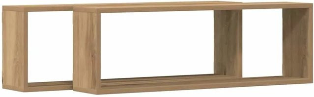 vidaXL Wandregale 2er Set Eiche Braun B/T/H: 80 x 15 x 26 cm - Bild 1