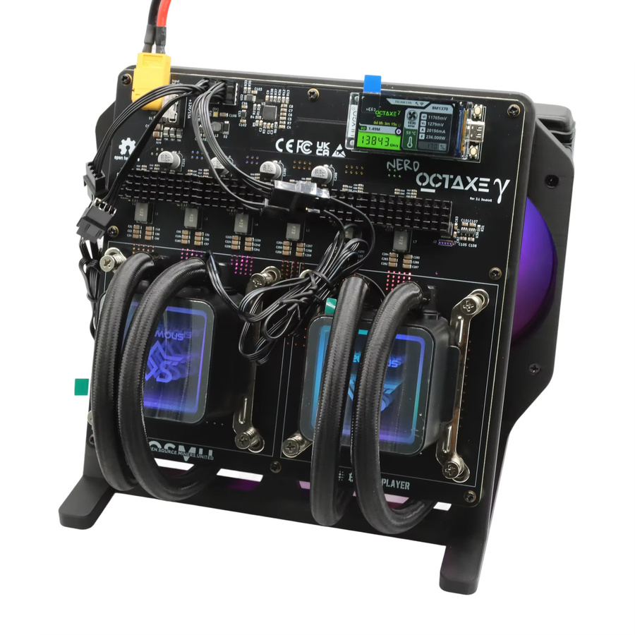 NerdOctaxe Rev3.1 Hydro Bitcoin Solo Miner Schwarz mit 13,8 Th/s und 230W Effizienz sowie Mean-Well-Netzteil - Bild 3