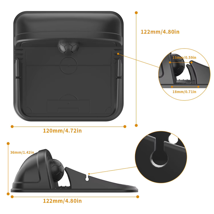 Rutschfester Silikon-Handyhalter für das Auto in Schwarz als universelle Armaturenbrett- und Fußmattenhalterung - Bild 3