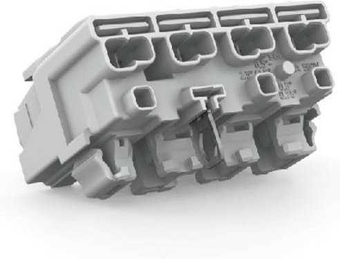 WAGO Netzanschlussklemme starr für 0,5-2,5 mm², 4-polig, Weiß, 500 Stück - Bild 1
