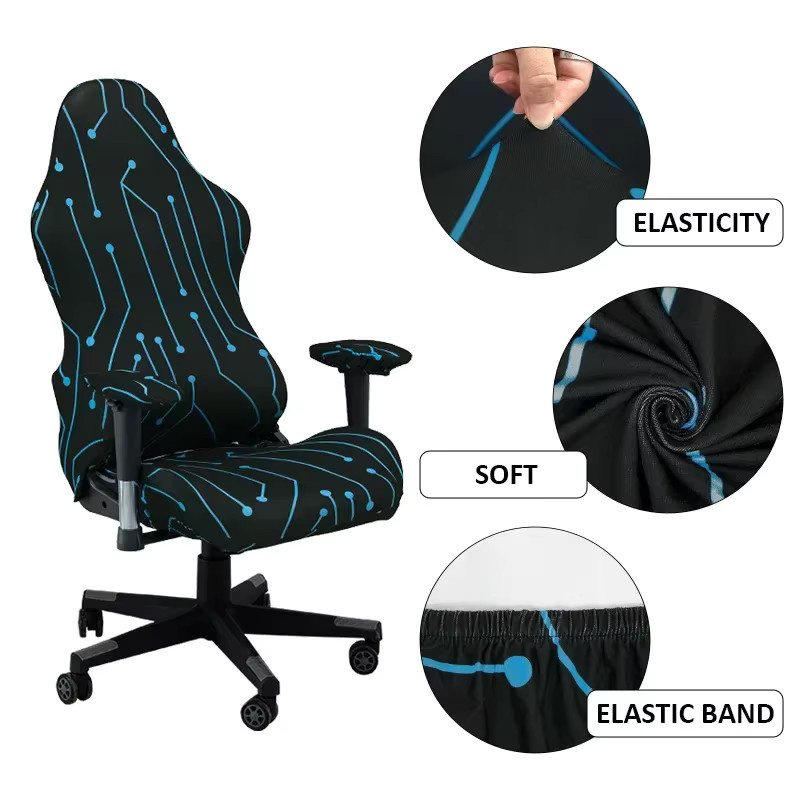 Hogar Gaming-Sessel-Sitzbezug aus elastischer Milchseide, 4er-Set mit neuen Drucken - Bild 2