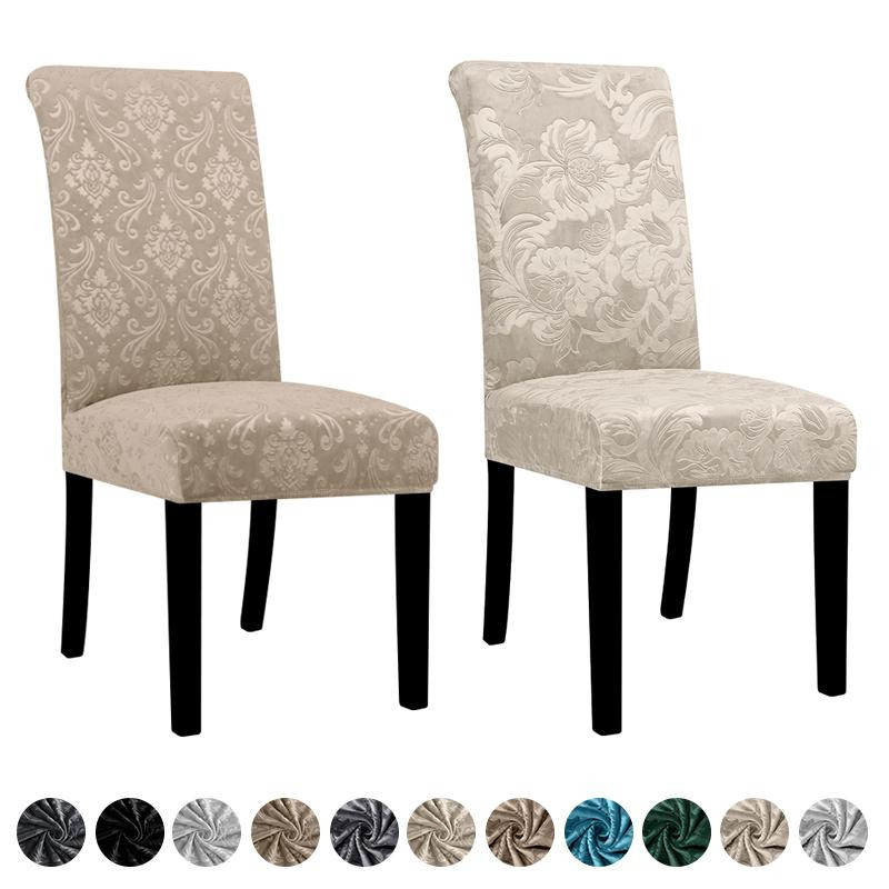 Yiran Furniture dehnbarer Samtstoff-Stuhlbezug für Esszimmerstühle aus Polyester und Baumwolle - Bild 2