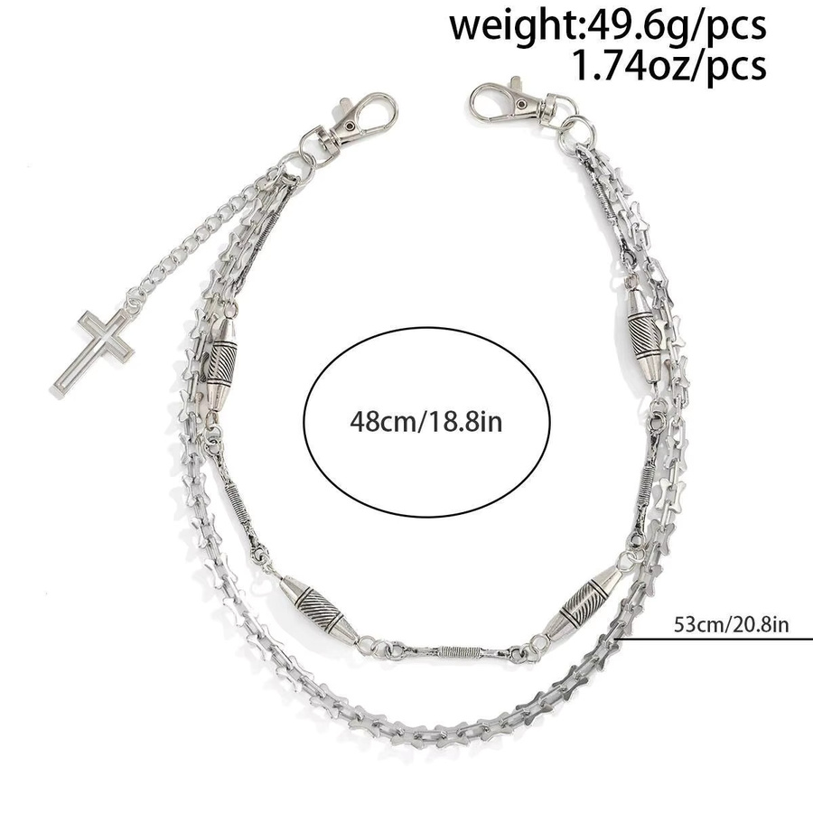 SHIXIN Anhänger Mehrschichtige Punk-Kreuz-Metallkette, Silber, Unisex - Bild 2