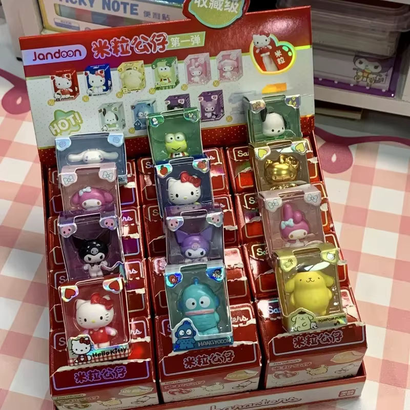 Sanrio Family Reiskorn-Puppe Blindbox mit Hello Kitty und Kuromi Mini Sammelfiguren aus Kunststoff, mehrfarbig - Bild 2