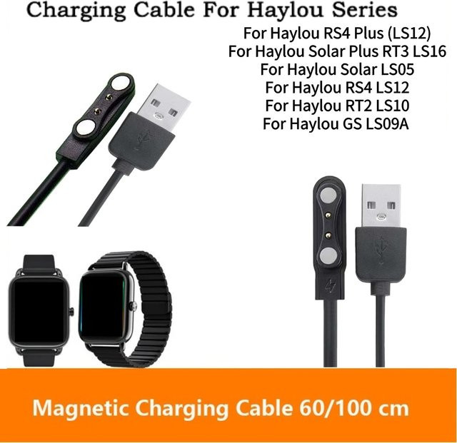 Haylou Magnetisches USB Smart Watch Ladegerät für Haylou RS4 Plus in Schwarz - Bild 1