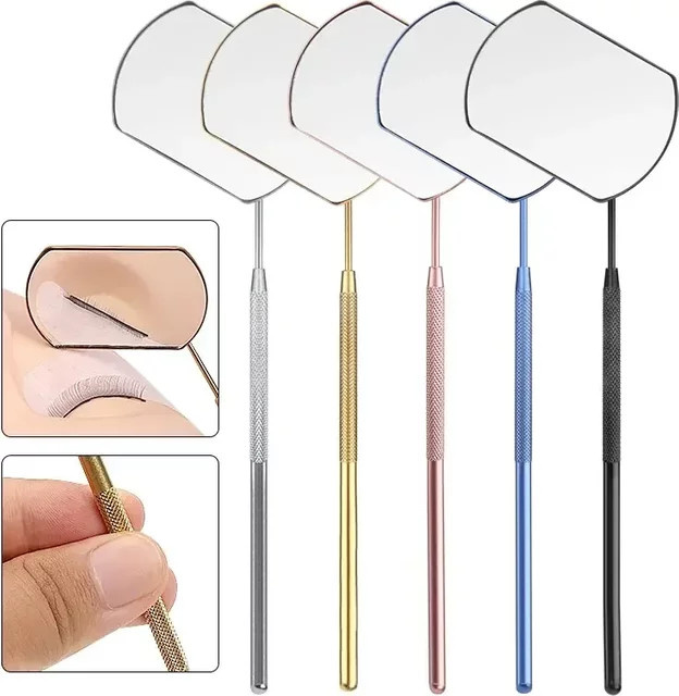 vvocci Wimpern-Prüfspiegel aus Edelstahl, Unisex - Bild 1