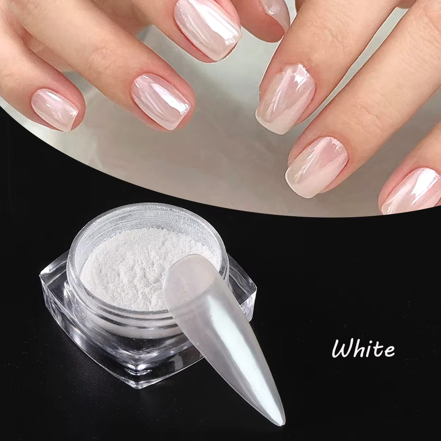 Full Beauty Nail Art Puder, Pearl White, Glänzend - Bild 6