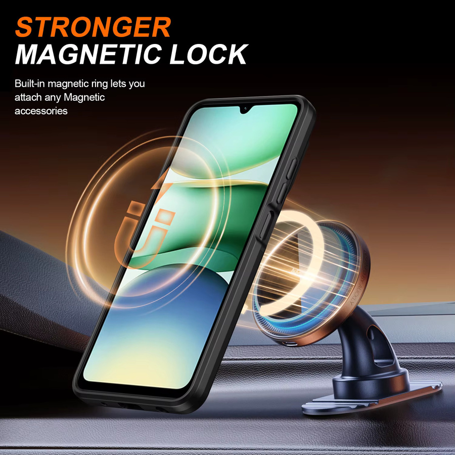 Xiaomi Armor Handyhülle mit magnetischem Ringständer für Poco X7 5G, C75, C71 und C85, stoßfestes Cover in Schwarz oder Silber - Bild 4