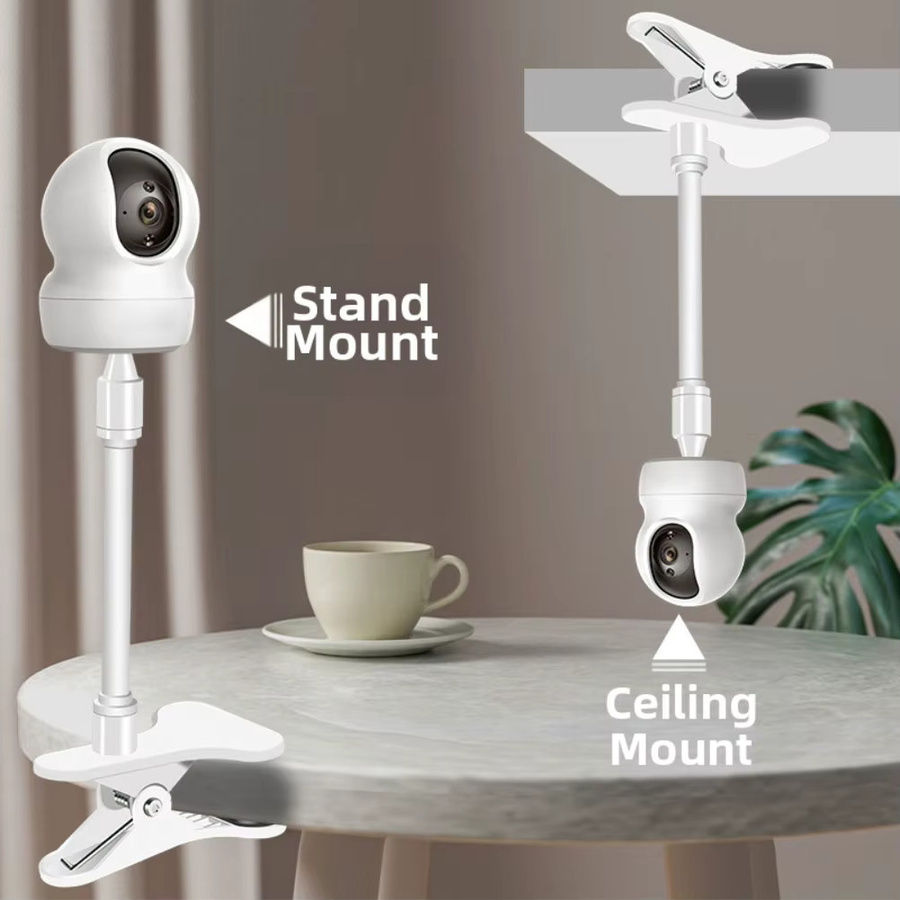 Flexible Kamera-Klemmhalterung in Weiß für TP-Link Tapo C200 C210 C220 C201 C202 C211 - Bild 3