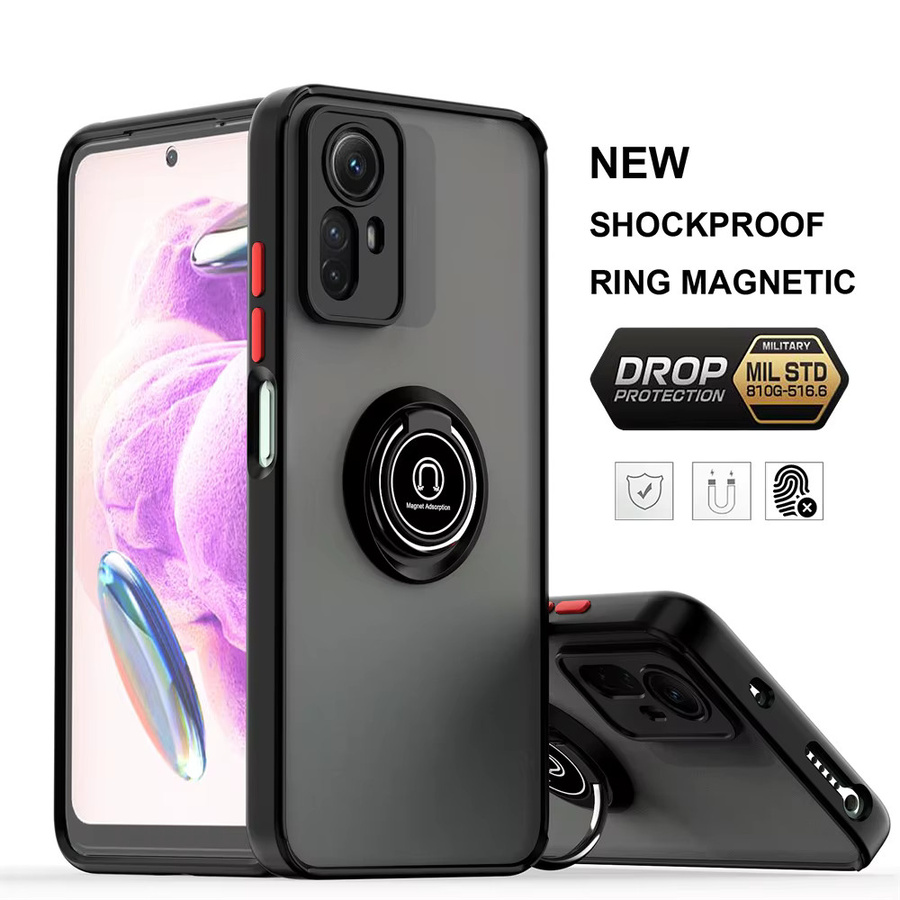 Stoßfeste magnetische Hülle mit Ringhalter für Xiaomi Redmi Note 14 13 12S 12 11 Pro 10 8 9S 9 10C in Grün - Bild 2