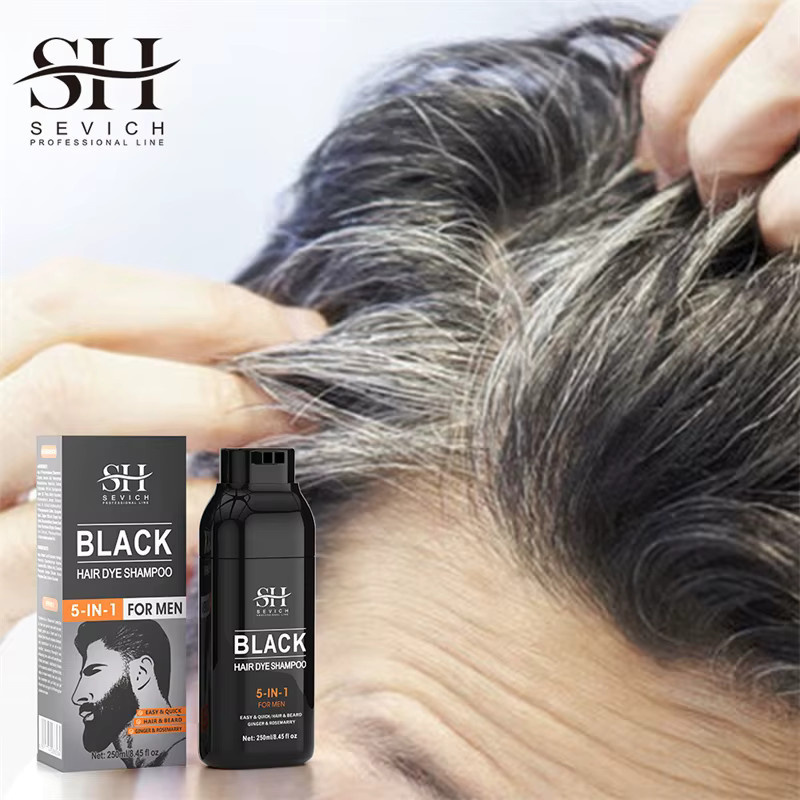 SEVICH 5-in-1 Shampoo Haar- und Bartfärbecreme für Herren, Schwarz, 250 ml - Bild 2