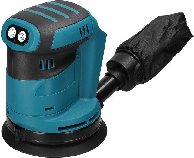 Aimo kabelloser Exzenterschleifer mit bürstenlosem Motor, multifunktionaler elektrischer Autopolierer und Holzschleifer, Blau, Durchmesser: 125 mm - Bild 1