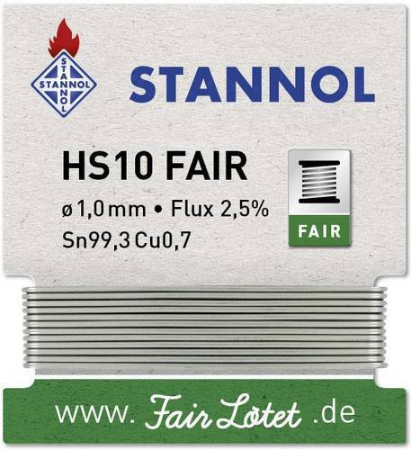 Stannol HS10-Fair Lötzinn Wickel Sn99,3Cu0,7 ROM1 in Silber, 1 mm, 5 g - Bild 1