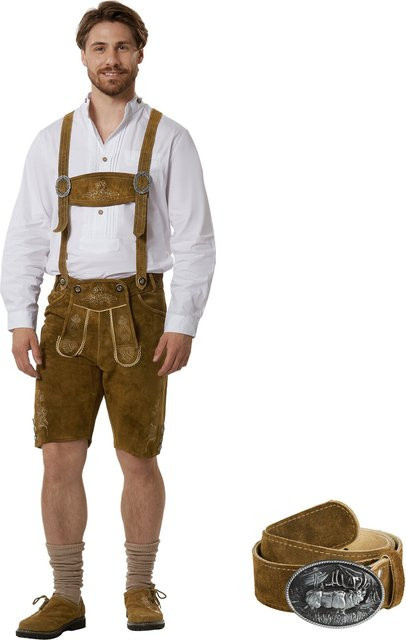 tectake Kurze Lederhose Jakob - Bild 1