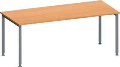 Schäfer Shop Genius Schreibtisch MODENA FLEX mit 4-Fuß-Rundrohr in Buche und Anthrazit, Breite: 180 cm, Tiefe: 80 cm - Bild 1