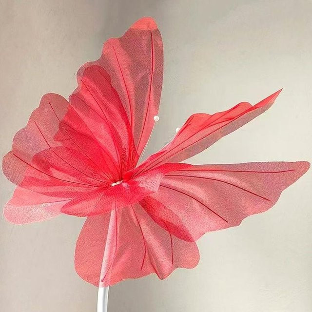7CraftHobby 3er-Set Irisierende 3D Schmetterlinge als Wanddeko in Pink und Multicolour, 50 cm - Bild 1
