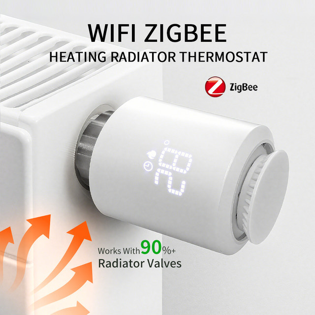 Tuya ZigBee 3.0 Smart Thermostat Heizkörperventil mit App-Steuerung und Smart Home Integration, Farbe: Weiß - Bild 1