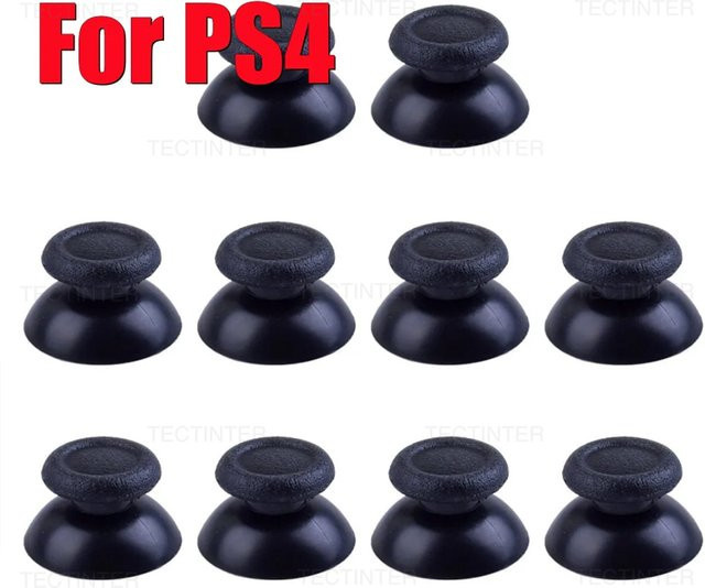 10er Set Ersatz Thumbsticks von TECTINTER in Schwarz für PS5, PS4, PS3, PS2 und Xbox One Controller als Analog-Kappen und Joystick-Reparaturteile - Bild 1