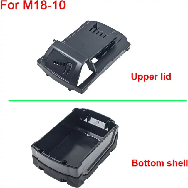 Milwaukee Ersatzteil Set für M18-10 Akku: Obere Abdeckung und Rückseite Gehäuse in Schwarz für 18V Lithium-Batterie 48-11-1815 - Bild 1