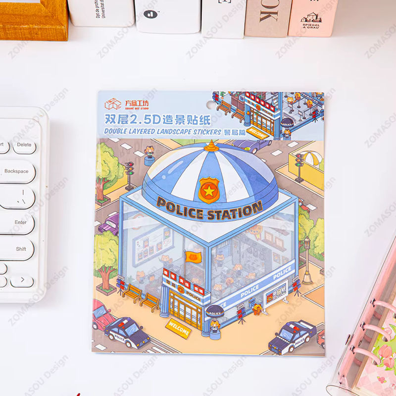 3D Landschaft Aufkleber Grand Hotel Größe Doppel Schicht DIY Kabinen Szene Relief Sticker für Erwachsene und Kinder in Mehrfarbig - Bild 5