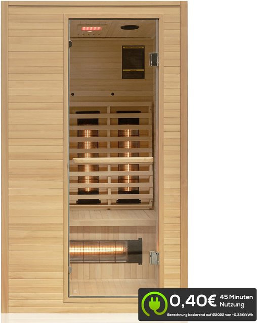 Dewello Infrarotkabine Calgary Sauna aus Tannenholz mit 5 Vollspektrumstrahlern und Farblichttherapie, B/T/H: 115 x 105 x 190 cm - Bild 1