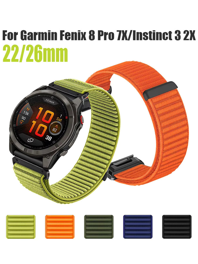 Garmin Uhrenarmband Nylon, Schwarz, Unisex, 22/26 mm - Bild 4