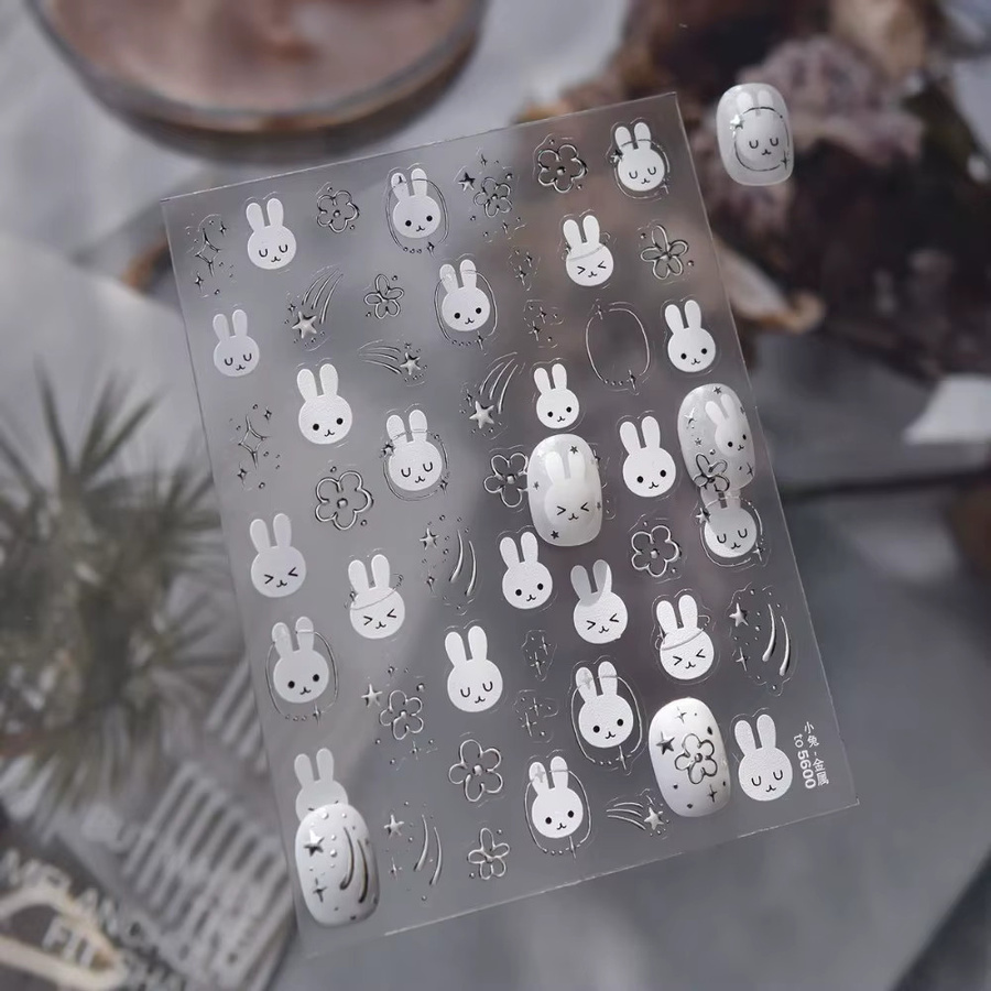 Miffy Aufkleber, 3D Geprägte Wasserfeste Nagelaufkleber, Dekorative Aufkleber - Bild 2