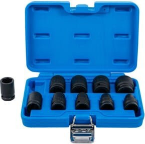 BGS Kraft-Steckschlüssel-Einsatz-Satz Sechskant 10-teilig mit 1/2 Zoll Antrieb und SW 3/8 bis 15/16 Zoll in Blau - Bild 1